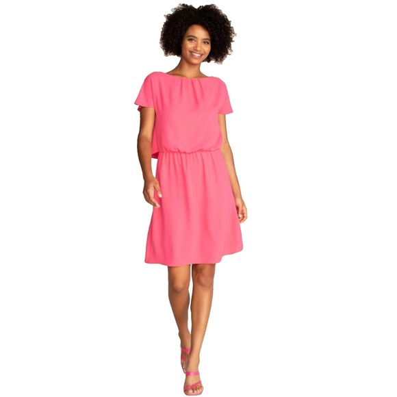 Trina Turk Big Island Dress Watermelon Pink Small Drapey Barbiecore Vacation NWT - Picture 1 of 13